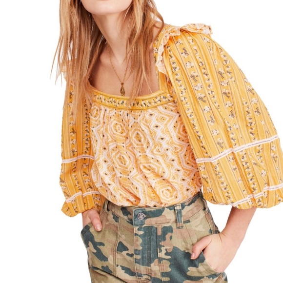 Free People Square Neck Blouse - Picture 3 of 4